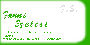 fanni szelesi business card